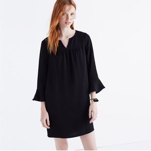 NWT Madewell Starland Bell-Sleeve Dress Small Black